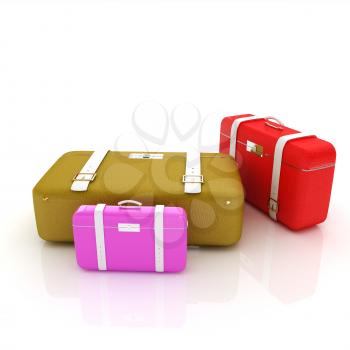 Traveler's suitcases. Family travel concept