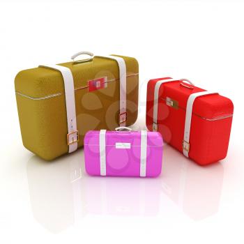 Traveler's suitcases. Family travel concept