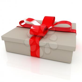 Gifts with ribbon on a white background 