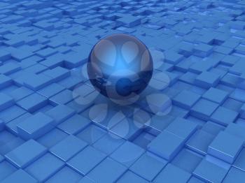 The abstract urban background and sphere 