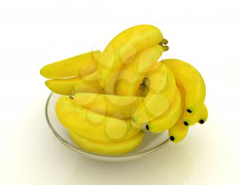 bananas on a white background