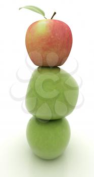 Spa still life from apples on a white background