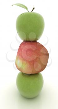 Spa still life from apples on a white background