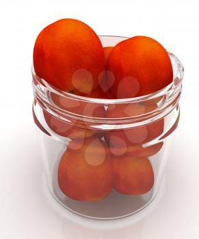 fresh peaches on a white background