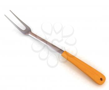 Large fork on white background 