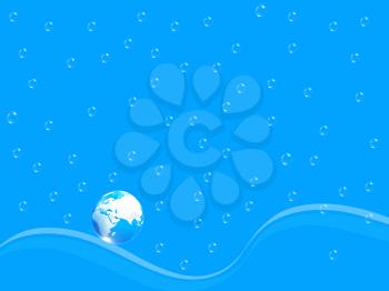 water drops background and earth