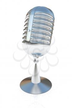 metal microphone on a white background