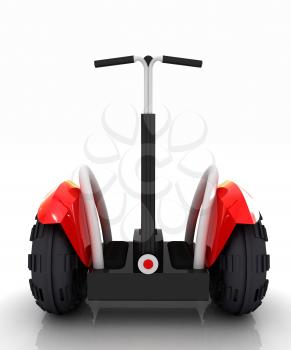 Mini electrical and ecological transport on a white background