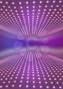 Light path to infinity on a pink background.