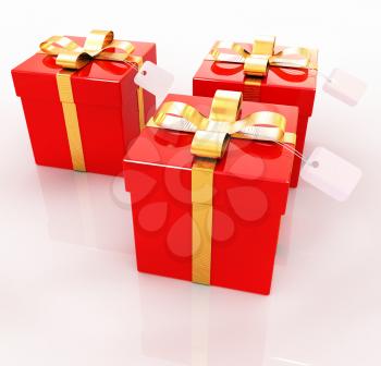 Bright christmas gifts on a white background