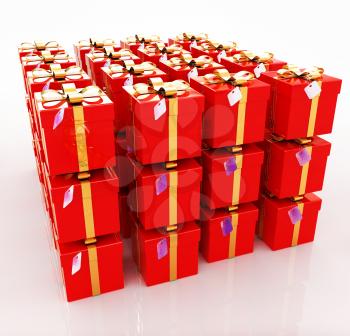 Bright christmas gifts on a white background