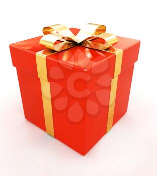 Bright christmas gift on a white background