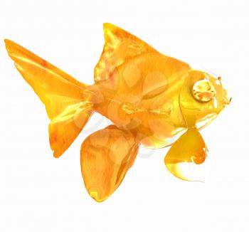 Gold fish. Isolation on a white background