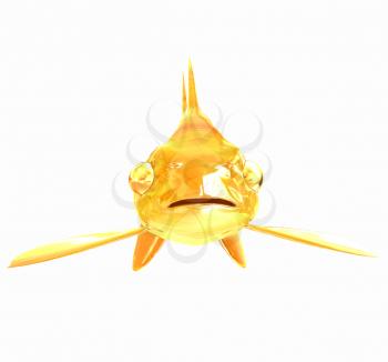 Gold fish. Isolation on a white background