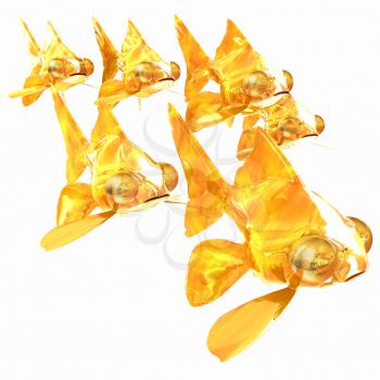 Gold fishes. Isolation on a white background 