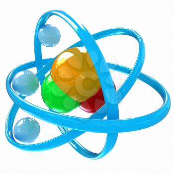 3d illustration of a water molecule isolated on white background