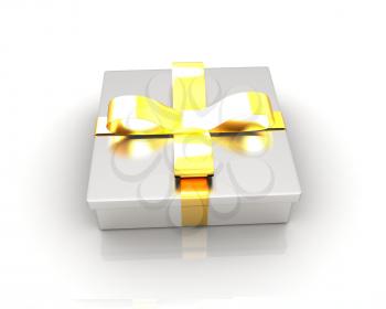 Gifts with ribbon on a white background 