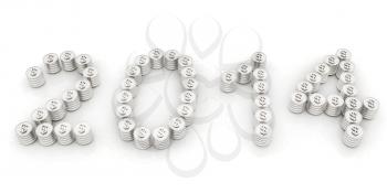 New Year 2014 on a white background
