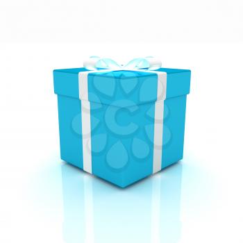 Bright christmas gift on a white background 