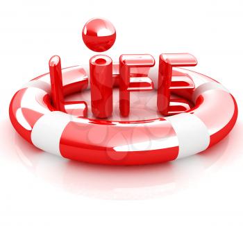 Concept of life-saving.3d illustration. Global 