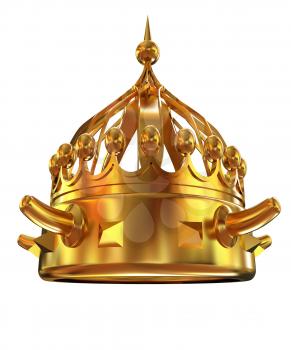 Gold crown isolated on white background 