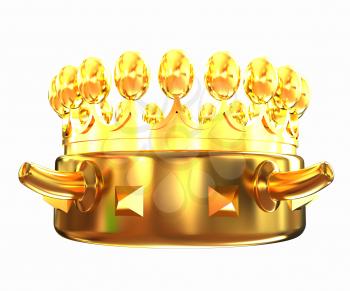 Gold crown isolated on white background 