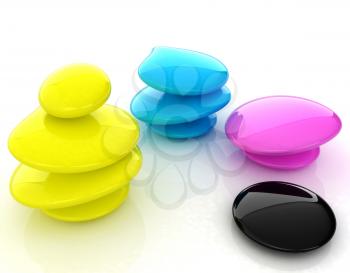 Colorfull spa stones. 3d icon