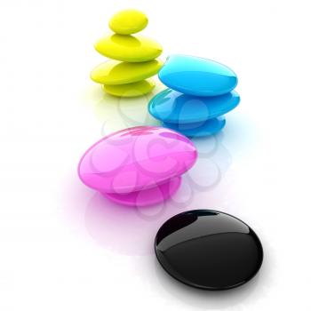 Colorfull spa stones. 3d icon