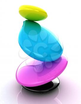 Colorfull spa stones. 3d icon
