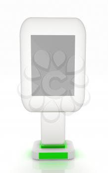 Vertical glossy billboard. 3d illustration on white background 