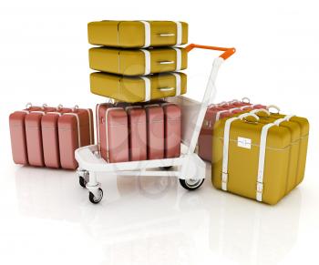 Trolley for luggage at the airport and luggage