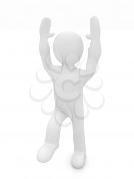 3d man isolated on white. Series: morning exercises - flexibility exercises and stretching