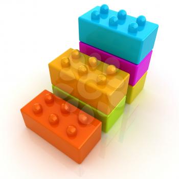 Building blocks efficiency concept on white 