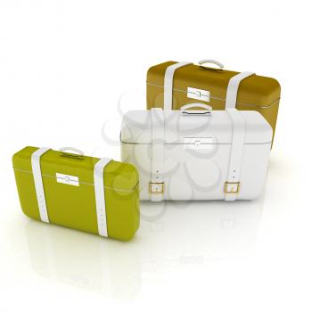 travel bags on white 