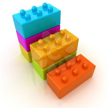 Building blocks efficiency concept on white 