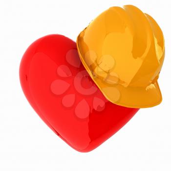 hard hat on heart