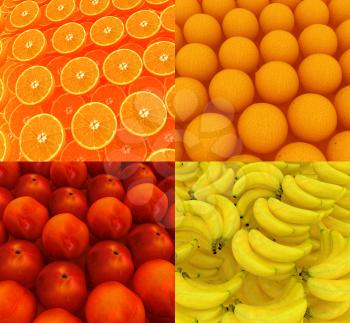 Citrus set beautiful backgrounds