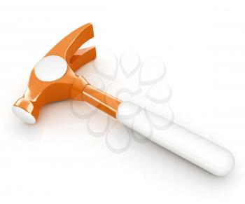 Hammer on white background 