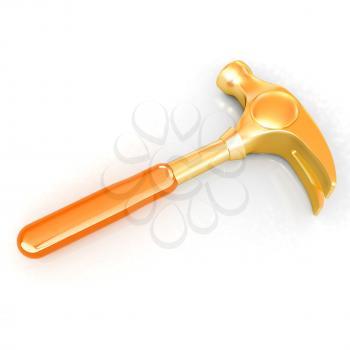 Hammer on white background 