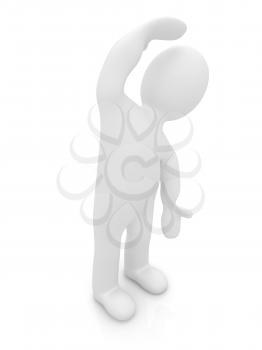 3d man isolated on white. Series: morning exercises - flexibility exercises and stretching