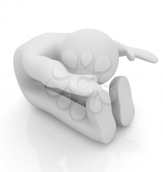 3d man isolated on white. Series: morning exercises - flexibility exercises and stretching