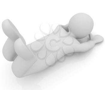 3d man isolated on white. Series: morning exercises - flexibility exercises and stretching