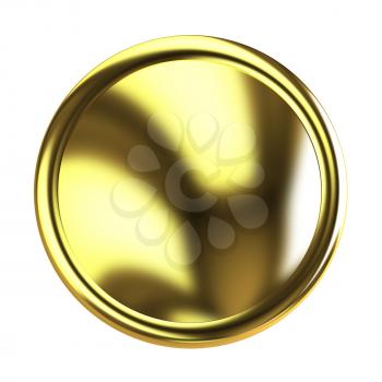 Golden Web button isolated on white background