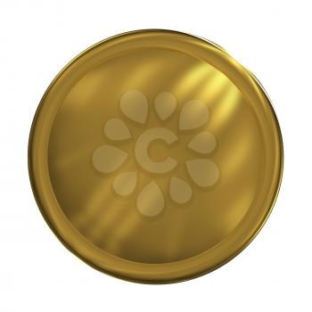 Golden Web button isolated on white background