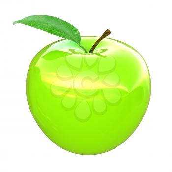 Green apple, isolated on white background 