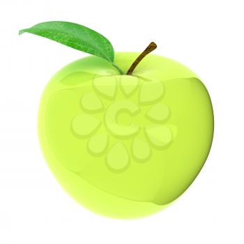 Green apple, isolated on white background 