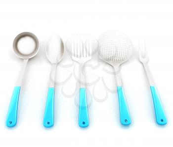 cutlery on a white background 