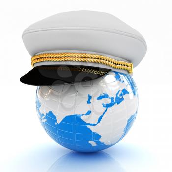 Marine cap on Earth on a white background