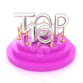 Top ten icon on white background. 3d rendered image 