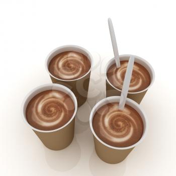 Coffe in fast-food disposable tableware